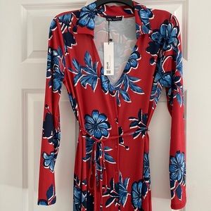 Zara Midi button Down Dress - red